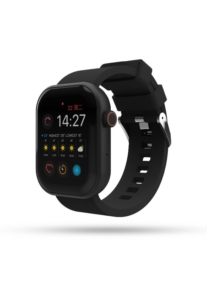 G-Tab GLS1 Smartwatch for Women, Bluetooth Calling, 1.75” Full Touch Screen, Heart Rate, Sleep & Fitness Tracker, IP68 Waterproof, Compatible with Android & iOS – Black - Image 1